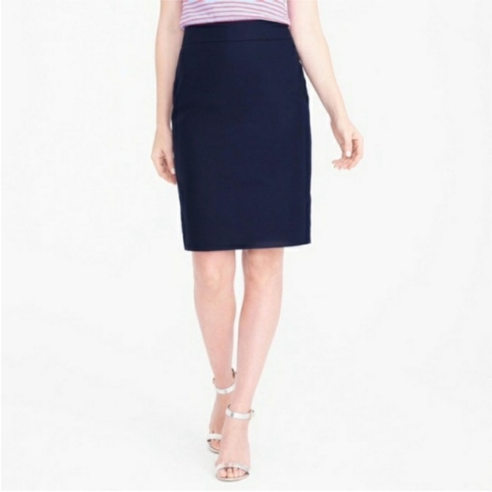 NWT J. Crew Navy Blue Pencil Skirt Size 4